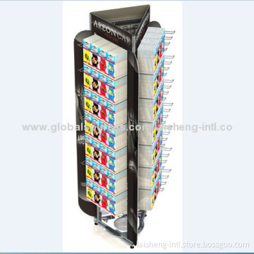 POP floor metal revolving underwear display stand with hooks